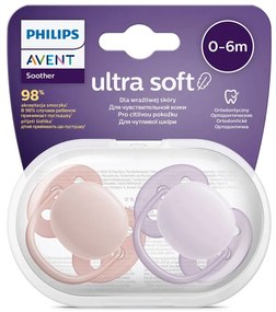Dojčenský cumlík Ultrasoft Premium Avent 0-6 miesacov 2 ks dievča, vel. 0-6 m
