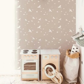 Tapeta vtáčia obloha púdrovo ružová 280x50cm