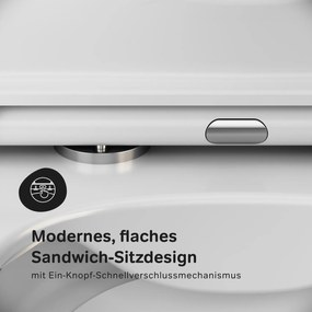 Toaletný set s inštaláciou AM.PM IIS90251.FA1700 bezokrajové, so sedadlom microlift, chróm mechanické tlačidlo na splachovanie