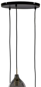 Závesné svietidlo so skleneným tienidlom v tmavosivo-bronzovej farbe ø 35 cm Lukaro – Light &amp; Living