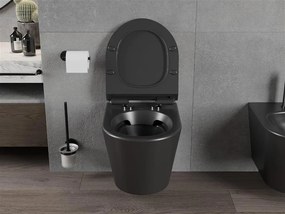 Závěsný WC set MEXEN RICO  36,5 cm s prkénkem černý