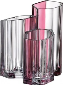 KRIŠTÁĽOVÁ VÁZA BOHEMIA BAZALT PINK LINE 200MM