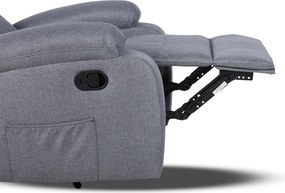 Relaxačné polohovacie TV kreslo VITO — látka, sivá, nosnosť 130 kg