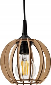 DREVENÁ LED STROPNÁ LAMPA ZÁVESNÁ E27 + KLIP + Nastaviteľná