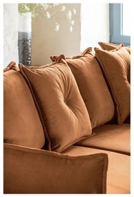 Menčestrová rozkladacia rohová pohovka v tehlovej farbe (variabilná) Lazy Lukka – Miuform