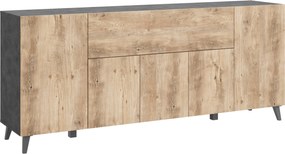 XXXLutz ŠIROKÁ KOMODA, antracitová, farba duba košíčkatého, 180/76/37,5 cm P & B - Online Only drobný nábytok - 002778008404