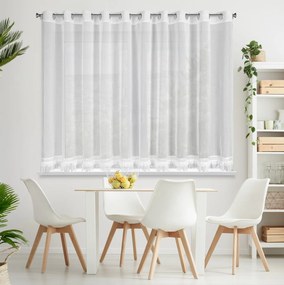 ZÁCLONA NA KRÚŽKOCH KIARA 350X150 CM BIELA