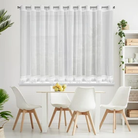 ZÁCLONA NA KRÚŽKOCH KIARA 350X150 CM BIELA