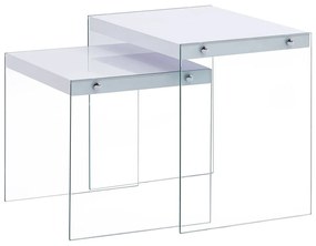 vidaXL Zasúvacie stolíky 2 ks biele MDF