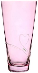 Diamante sklenená váza Romance Pink Conical s kryštálmi Swarovski 25 cm
