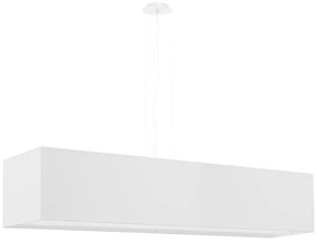 Závesné svietidlo Santa, 1x biele textilné tienidlo, (biely plast), (120 cm)