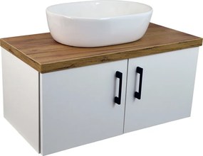 Comodo Kúpeľňová skrinka pod doskové umývadlo Agria II W 80-HD - biela/zlatý dub