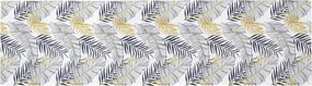 Behúň na stôl 40x150 cm, listy, biely