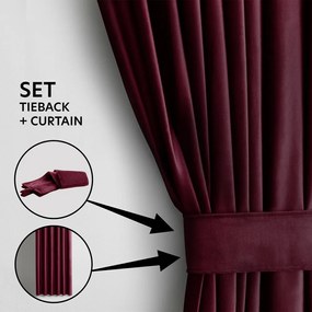 Vínovočervený zamatový dimout záves 140x245 cm Eyelets – Restilo