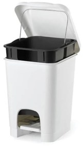 Kôš na odpad UH 20L EASY šlapací, pedálový, biely plastový KLC