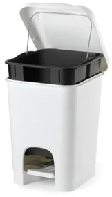 Kôš na odpad UH 20L EASY šlapací, pedálový, biely plastový KLC