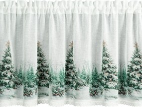 KRÁTKA VIANOČNÁ ZÁCLONA NA PÁSKE XMAS9 150X60 CM VZOROVANÁ