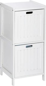 Biela drevená skrinka do kúpeľne s 2 zásuvkami Wenko Oslo