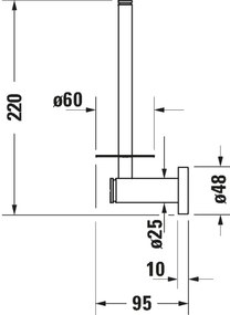 Duravit 99151000 - Držiak toaletného papiera D-CODE lesklý chróm
