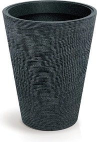 Plastový květináč TUBRAN ROUND MIDL 48 cm černý granit