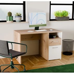 Písací stôl URO dub artisan/biela