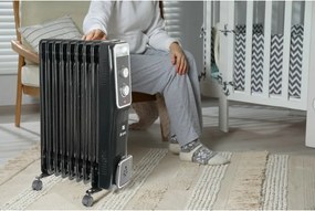 G21 Olejový radiátor Bromo, 9 rebier, 2000 W, čierna, M