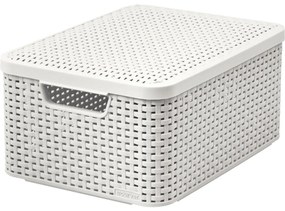 Curver Úložný box STYLE M krémovo biely s vekom