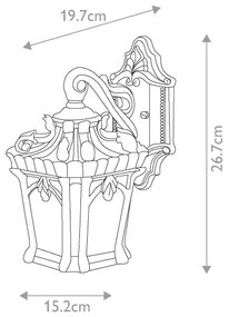 Elstead KL-TOURNAI2-S - Vonkajšie nástenné svietidlo TOURNAI 1xE27/100W/230V IP44