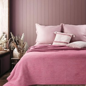 Ružový kvalitný jednofarebný prehoz na posteľ 220 x 240 cm