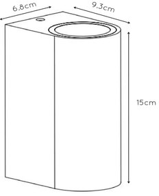 Lucide 27863/02/30 - Vonkajšie nástenné svietidlo BOOGY 2xGU10/5W/230V IP44