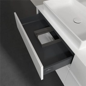 VILLEROY &amp; BOCH Collaro závesná skrinka pod umývadlo na dosku (umývadlo vľavo), 4 zásuvky, 1400 x 500 x 548 mm, White Matt, C08500MS
