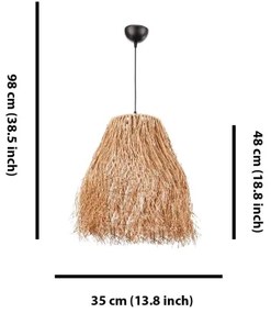 Závesný luster FRINGE na lanku 1xE27/40W/230V rafia