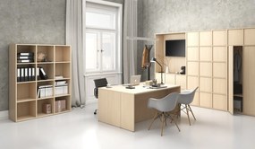 Kancelársky písací stôl FRAME, 160x80 cm, breza