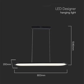 LED Luster na lanku LED/24W/230V 3000K čierna