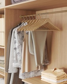 Drevené vešiaky, balenie 30 kusov, otočné háčiky, prírodná farba