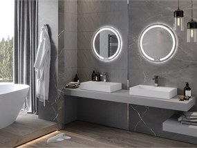 Mexen Rose podsvietené kúpeľňové zrkadlo, okrúhle 60 cm, LED 6000K, protizahmlievanie - 9810-060-060-611-00