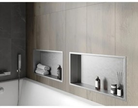 Mexen X-Wall-R, polička na zapustenie na obklad s golierom 60 x 30 cm, oceľová, 1910603010