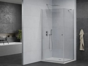 Mexen Pretoria sprchovací kút 80 x 100 cm, priehľadný, chróm + plochá sprchová vanička-852-080-100-01-00-4010