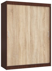 Šatníková skriňa Cosimo (wenge + dub sonoma). Akcia -13%. Vlastná spoľahlivá doprava až k Vám domov. 1069441