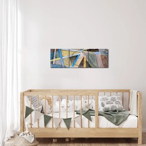 Obraz - Abstrakcia (s hodinami) (90x30 cm)