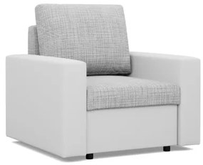 Kreslo LUNA sivé / biele