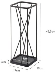 Čierny stojan na dáždniky YAMAZAKI 9 Square