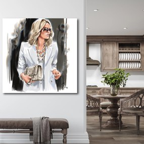 Gario Obraz na plátne Blondínka Biela móda - Irina Sadykova Rozmery: 60 x 60 cm