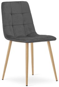 Sivá zamatová stolička KARA