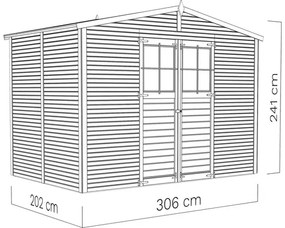 Drevený záhradný domček Bertilo Fineline 306x202 cm prírodný