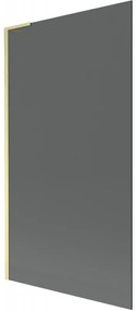 Mexen Next L, 1-krídlová vaňová zástena 100 x 150 cm, 6mm šedé sklo, zlatý matný profil, 895-100-000-03-40-55