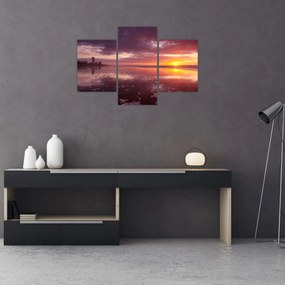 Obraz - Pláž pri západe slnka (90x60 cm)