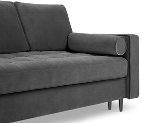 Rozkladacia zamatová pohovka s úložným priestorom Romeo 225 × 100 × 96 cm