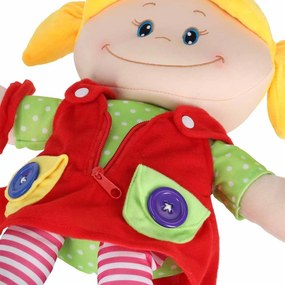 Látková senzorická bábika KIK na učenie obliekania, 46 cm