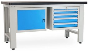 Dielenský stôl Solid MDF-14, 150 cm, 2 závesné boxy, čierna